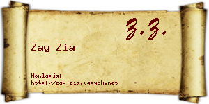 Zay Zia névjegykártya